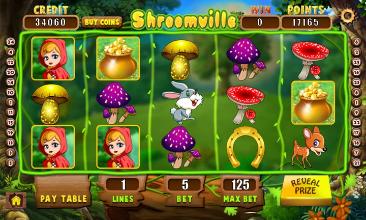 Shroomville game screen in the Touch Won app